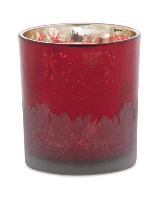 Red Merry Christmas Votive Holder