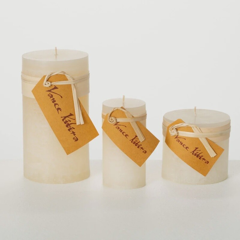 Timber Pillar Candle - Melon White