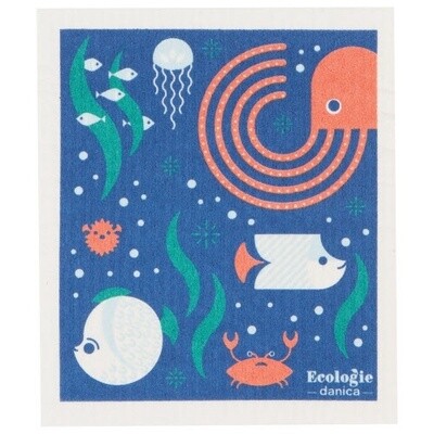 Under the Waves Swedish Dishcloth
