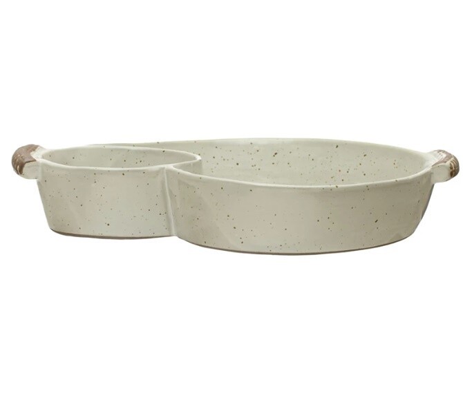 Stoneware Chip &amp; Dip Server