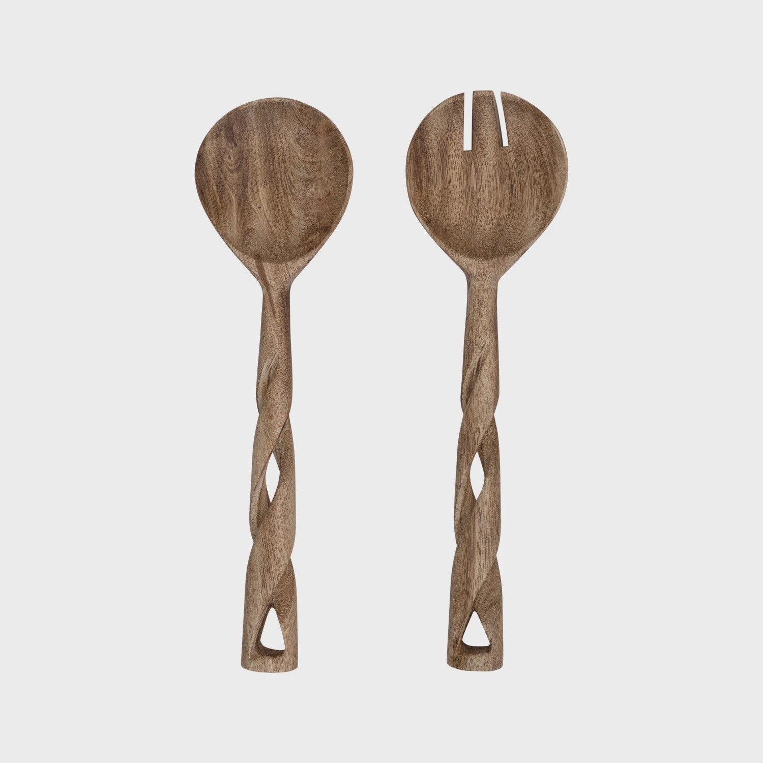Mango Wood Servers Twisted Handles set/2