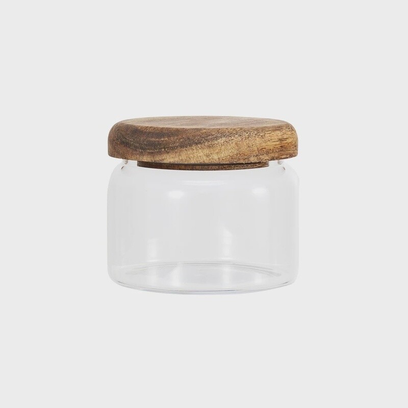 Glass Cannister with Acacia Lid
