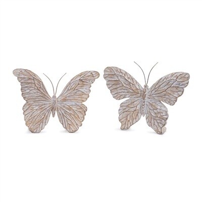 Tan Resin Standing Butterfly