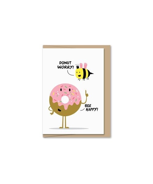 Donut Worry Bee Happy Mini Card