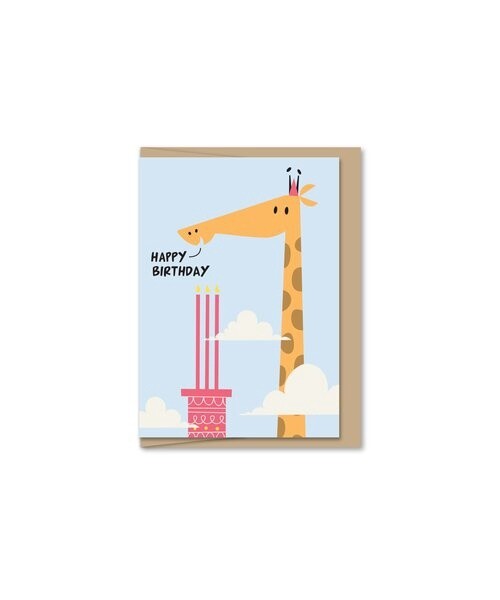 Happy Birthday Giraffe Mini Card