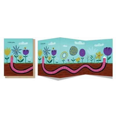 Lonely Worm - Tri-fold Card