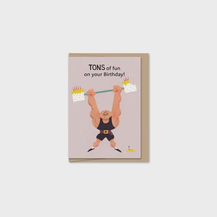 Happy Birthday Strongman Mini Card