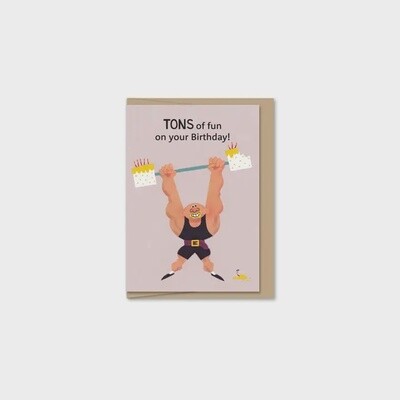 Happy Birthday Strongman Mini Card
