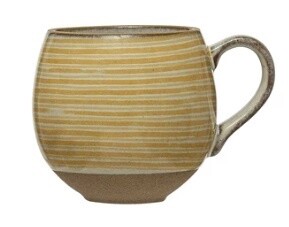 Yellow Bee Mug, Pattern: Striped