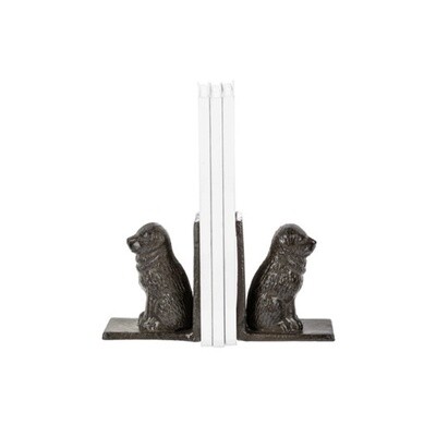 PAIR of Sitting Dog Bookends - Cast Iron