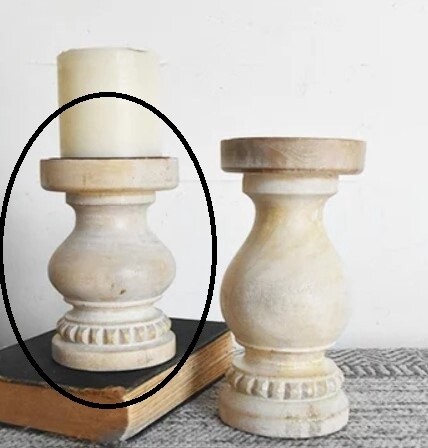 Mango Wood Candle Holder Pillar, Size: Small