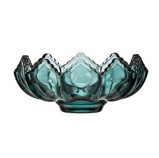 Fluted Glass Tealight, Color: Blue