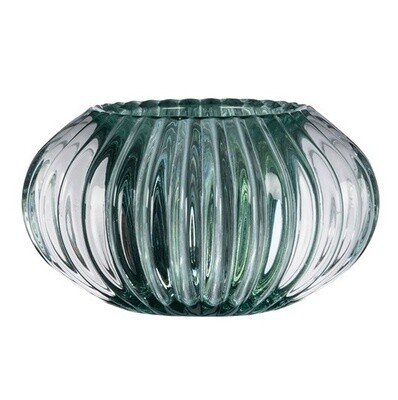 Short Ribbed Votive, Color: Evergreen