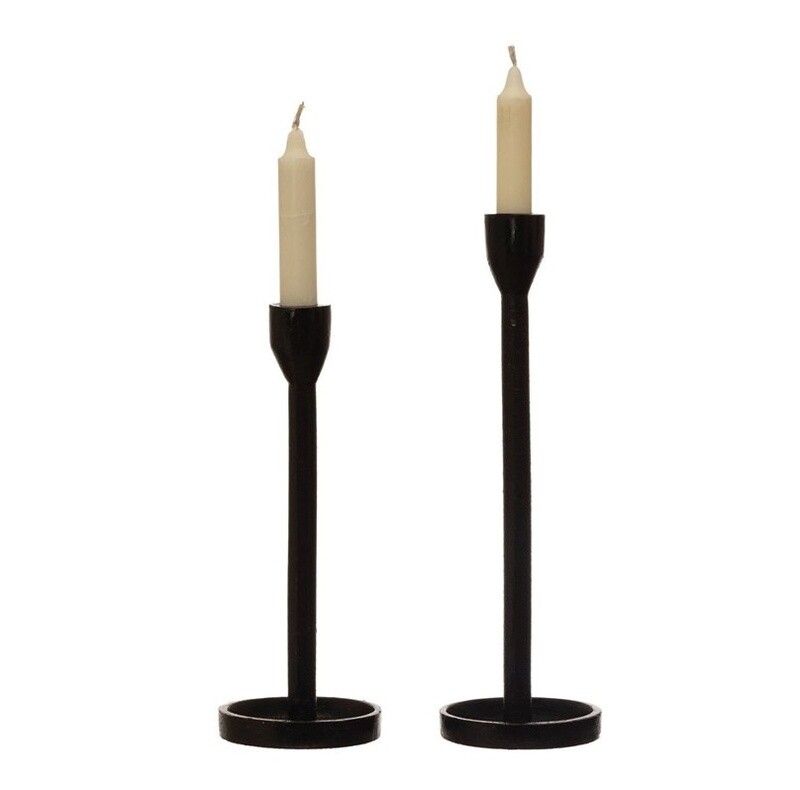 Black Cast Iron Candlestick