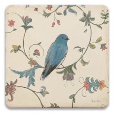 Bird&#39;s Gem Coaster - Square, Style: Blue Bird