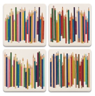 Colored Pencils Coaster - Square