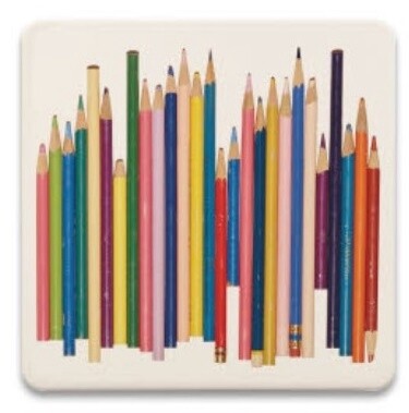 Colored Pencils Coaster - Square, Style: Pencils A