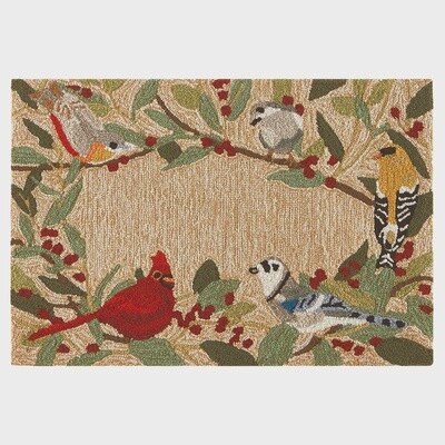 Bird Border Indoor/Outdoor Rug 2&#39;x3&#39;