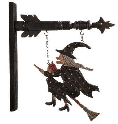 Flying Witch Hanging Sign
