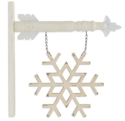 Painted Snowflake Hanging Sign