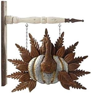 Rusty Tin Turkey Hanging Sign