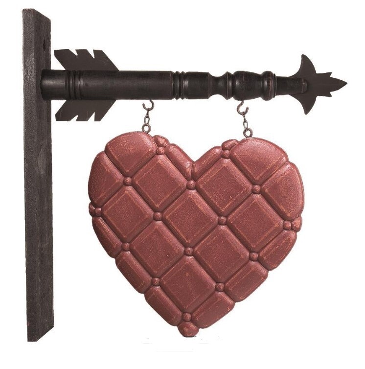 Wooden Heart Hanging Sign