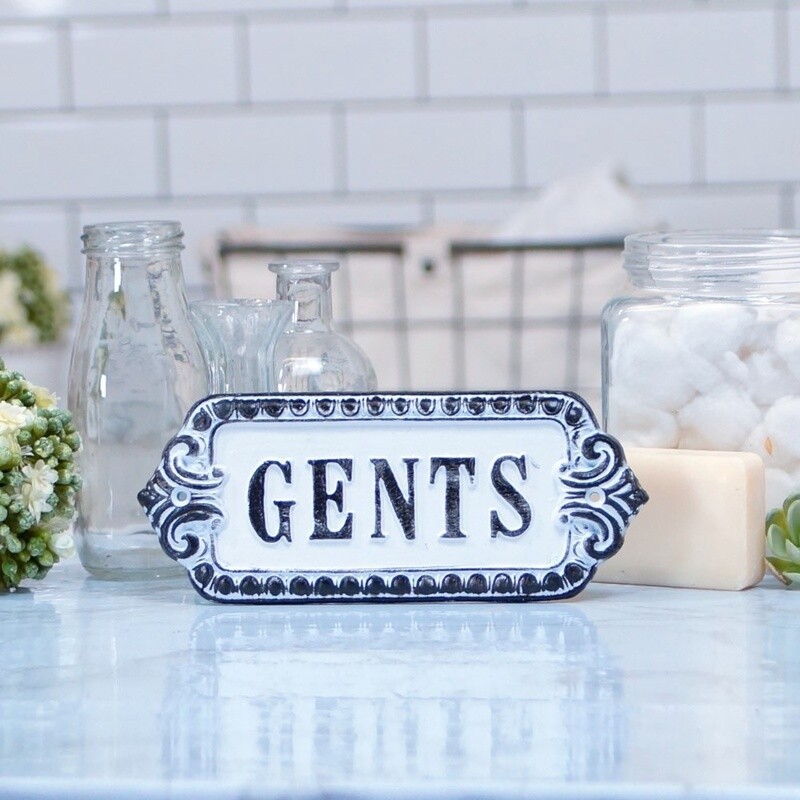 Cast Iron Sign, Style: Gents