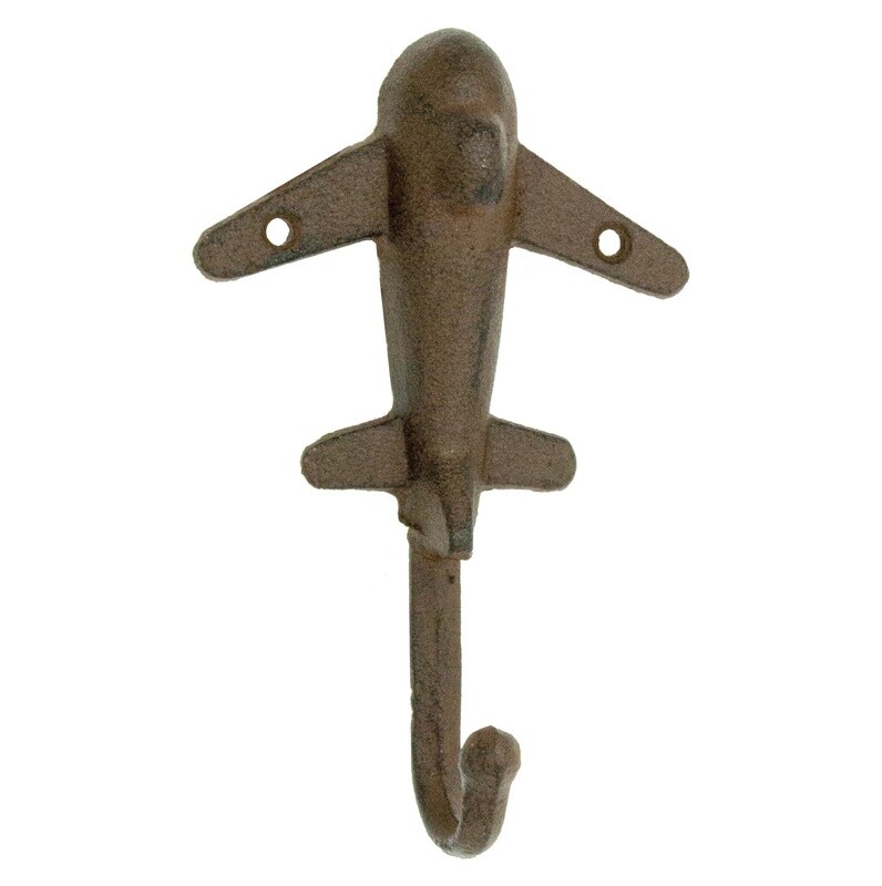 Airplane Wall Hook - Brown, Cast Iron