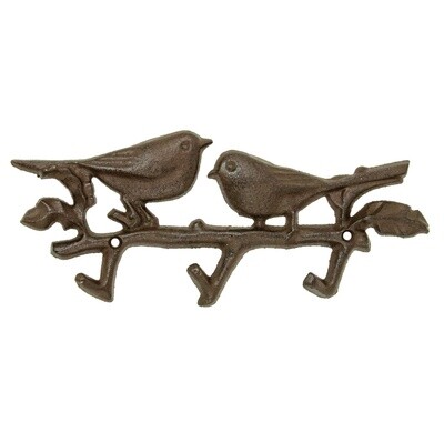 Bird 3 Hook Rack - Cast Iron