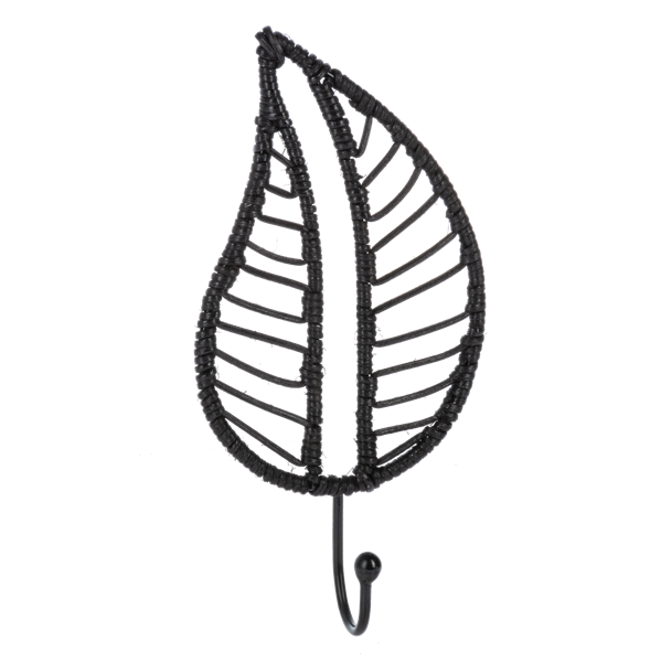 Natural Woven Leaf Hook, Color: Black