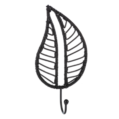 Natural Woven Leaf Hook, Color: Black