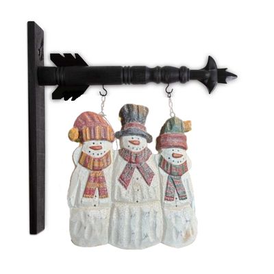 Three Snowmen Hanging Sign