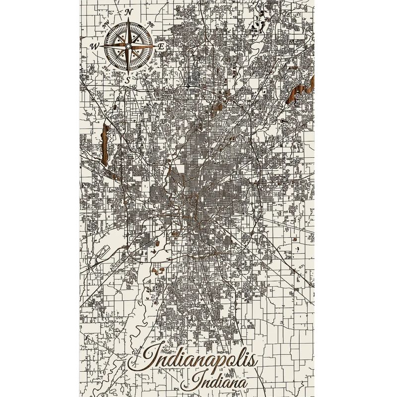 Indy Street Wood Map