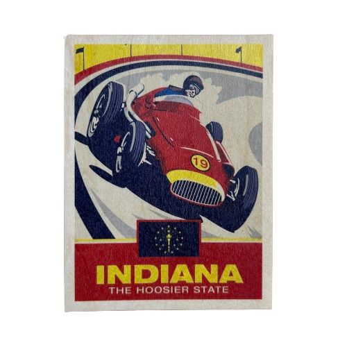 Indy Car 2 Wood Postcard