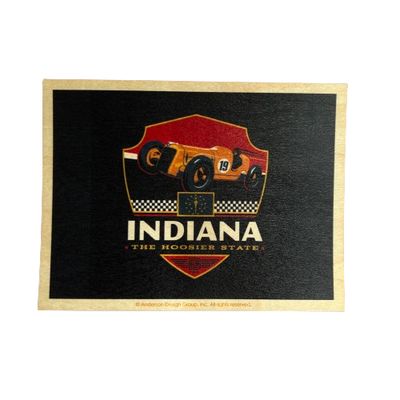 Indiana Badge Wood Postcard