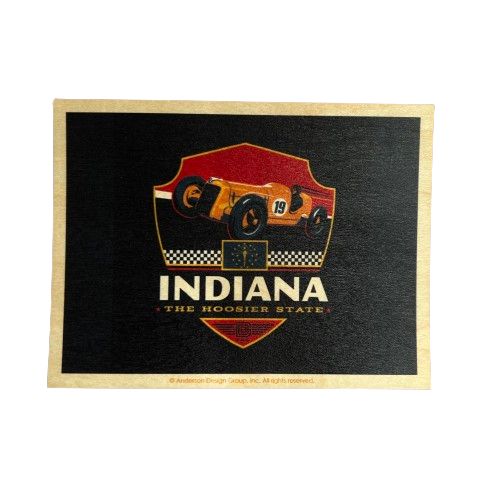 Indiana Badge Wood Postcard