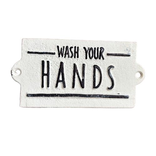 Wash Your Hands Sign - Cast Iron