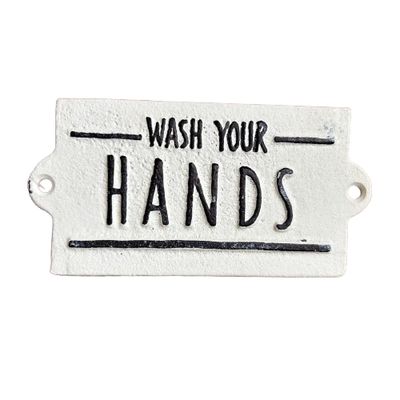 Wash Your Hands Sign - Cast Iron