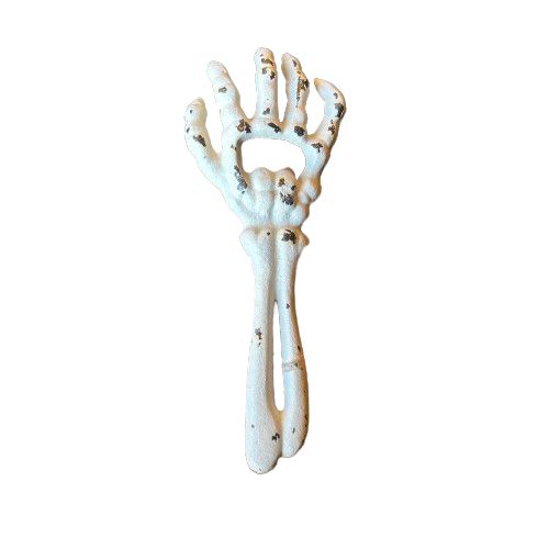 Skeleton Hand Bottle Opener - White, Cast Iron
