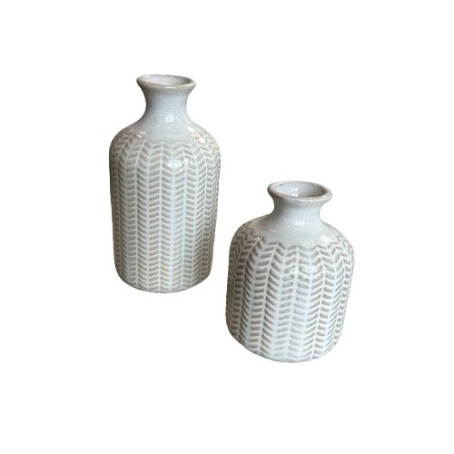 White Chevron Vase