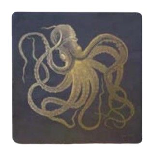 Golden Octopus Coaster - Square