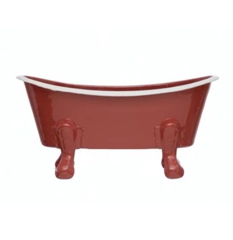 Metal Bathtub Soap Dish - White Edge, Color: Brick