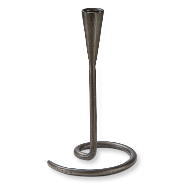 Spiral Wrought Iron Candlestick, Size: Small