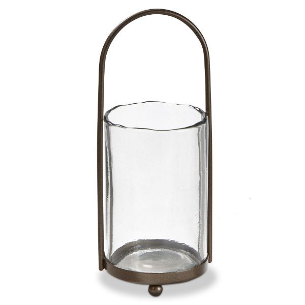 Metal and Glass Hurricane Lantern