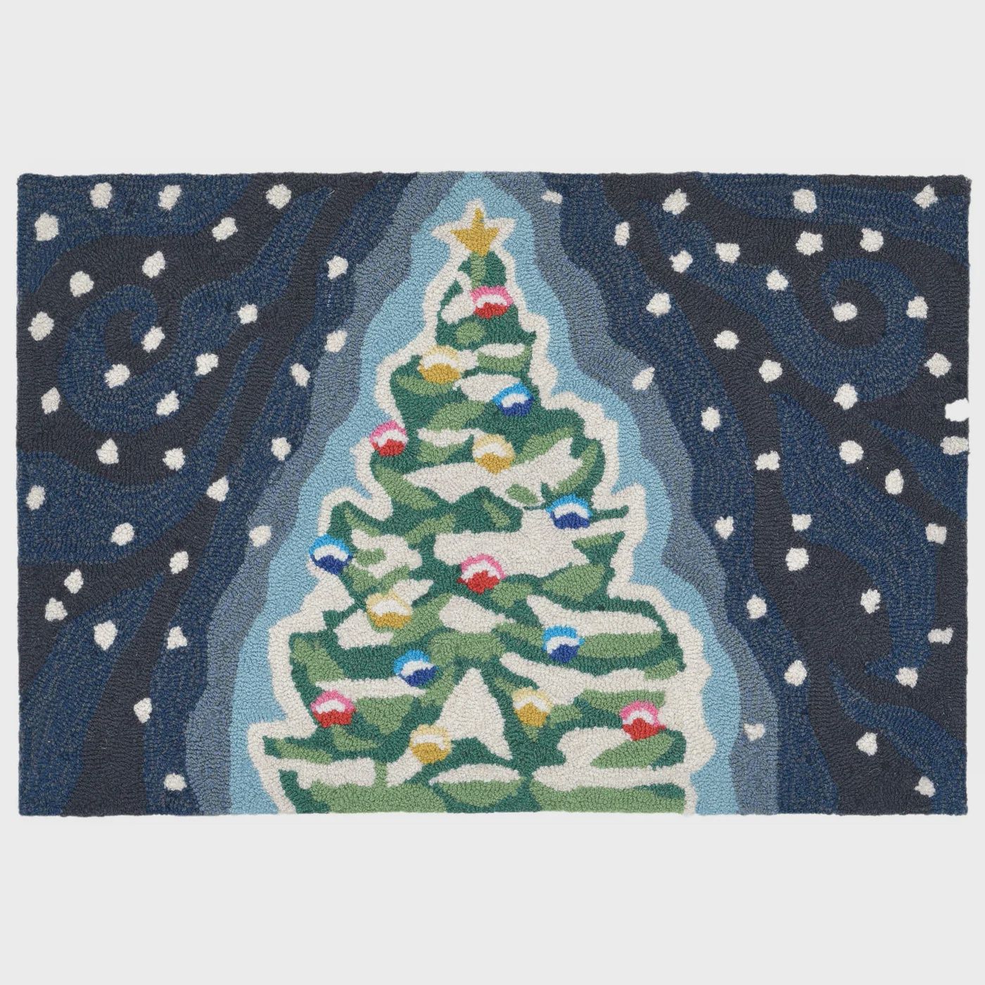 Xmas Tree Midnight Indoor/Outdoor Rug 2&#39;x3&#39;