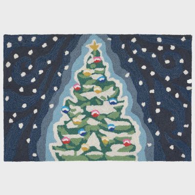Xmas Tree Midnight Indoor/Outdoor Rug 2&#39;x3&#39;