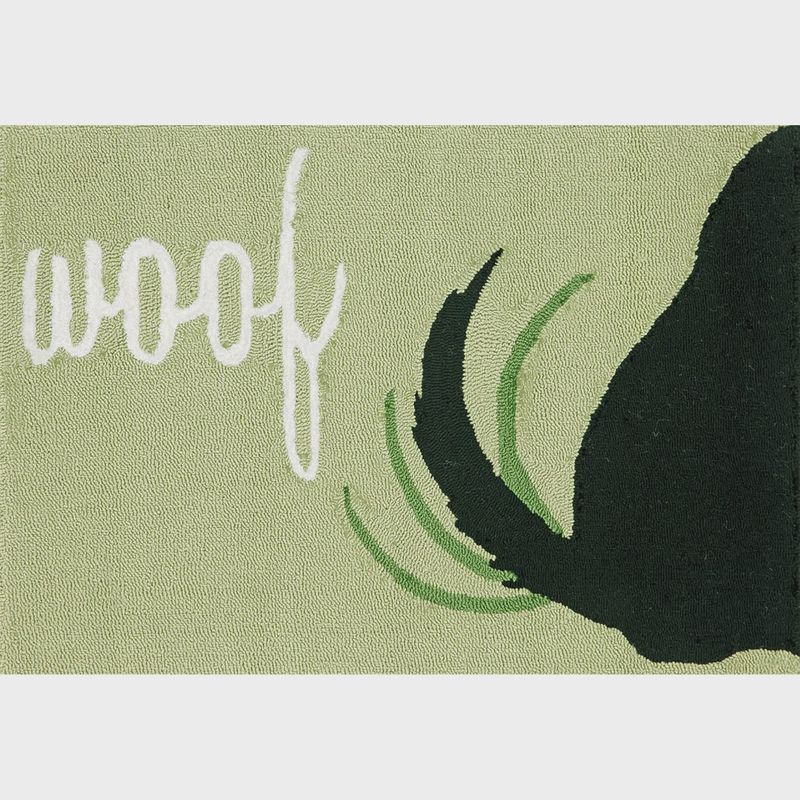 Woof Dog Green Indoor/Outdoor Rug 2&#39;x3&#39;