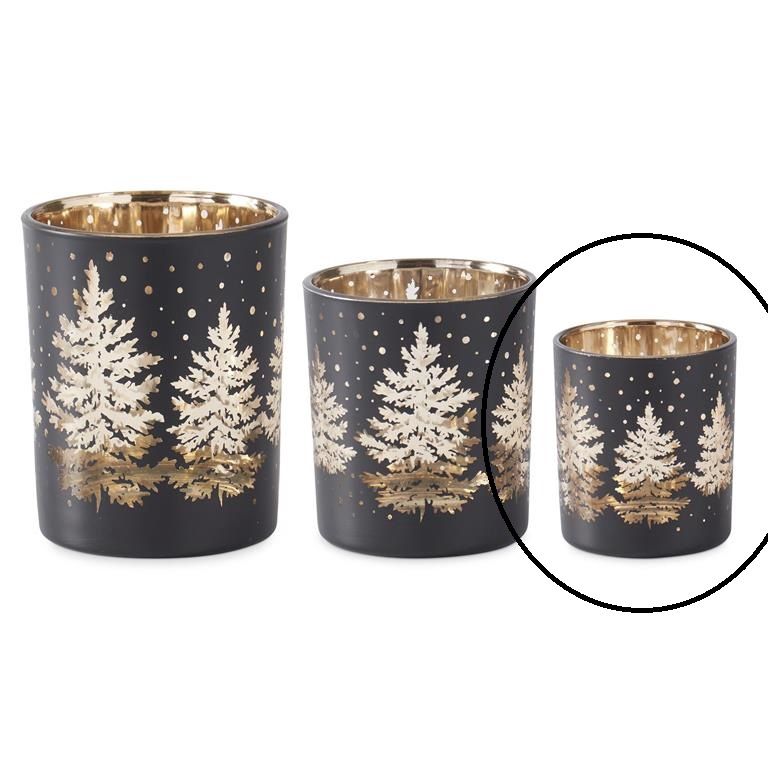 Black &amp; Gold Winter Votive, Size: Small