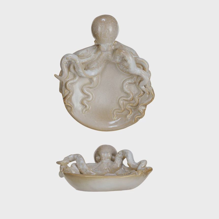 Stoneware Dish w/ Octopus