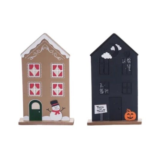 Reversible Halloween/Christmas House, Size: Tall